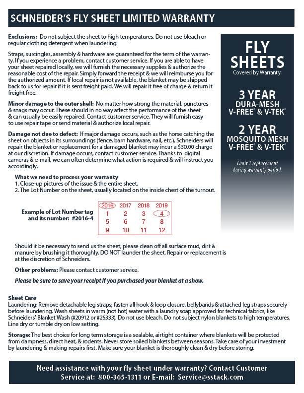 Mosquito Mesh® VTEK® Wither Relief Bellyband Fly Sheet Schneiders